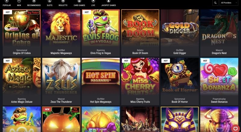 Cobra Casino Games