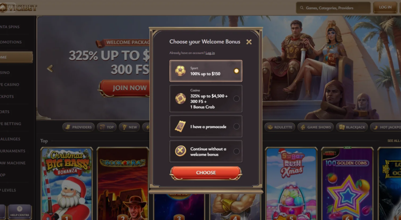 Vicibet Casino Sign Up