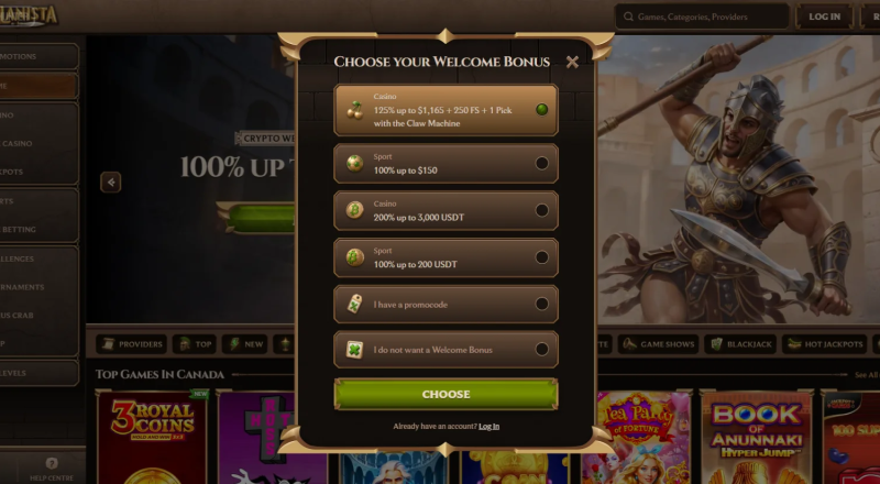 Lanista Casino Sign Up