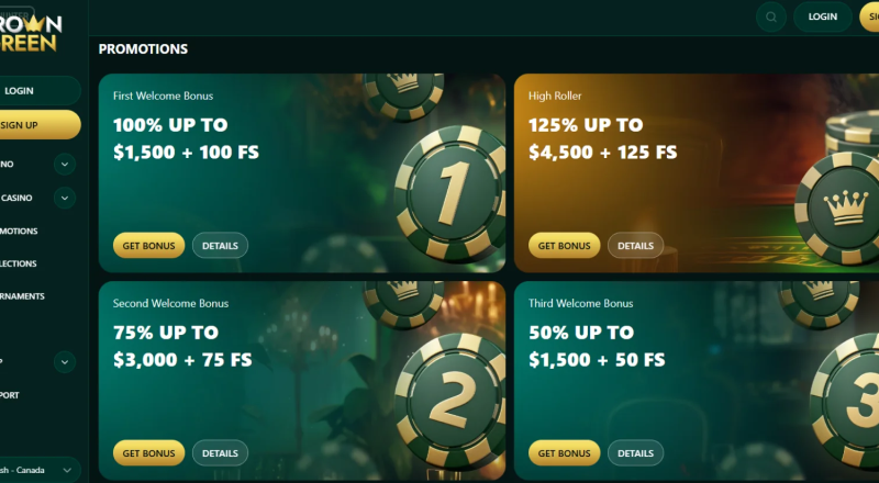 CrownGreen Casino Promotions
