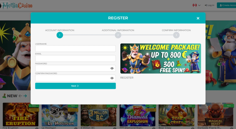 Merlin Casino Sign Up