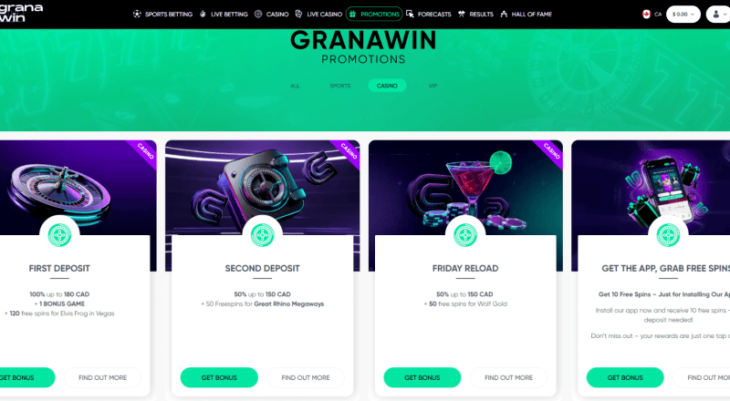 Granawin Casino Bonuses