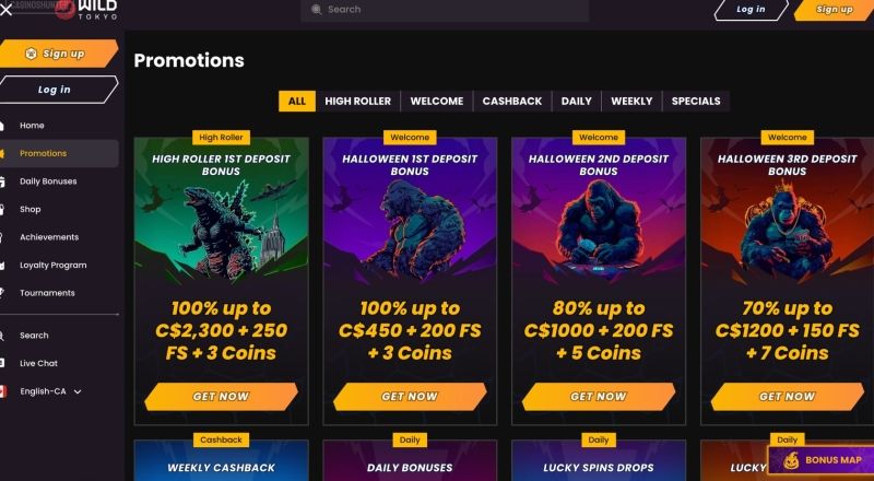 Wild Tokyo Casino Bonuses