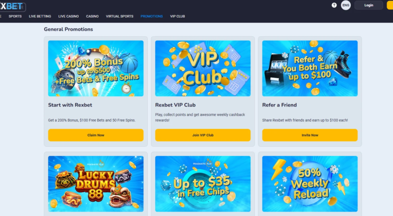 Rexbet Casino Bonuses