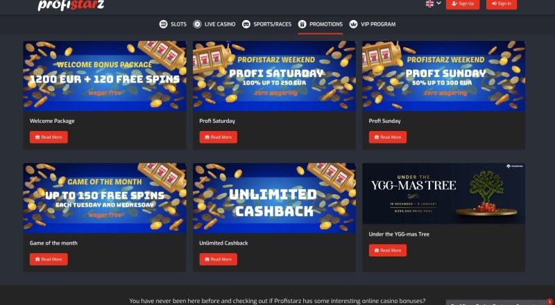 Profistarz Casino Bonuses