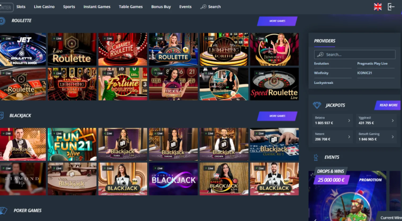 JET Casino Live Games