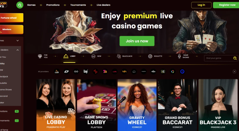 DragonSlots Casino Live Games