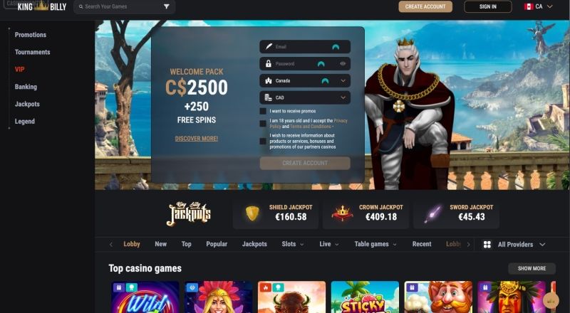 KingBilly Casino Welcome Bonus