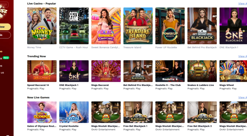 Shotz Casino Live Games