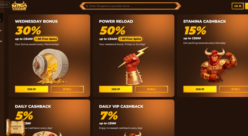 Mino Casino Bonuses