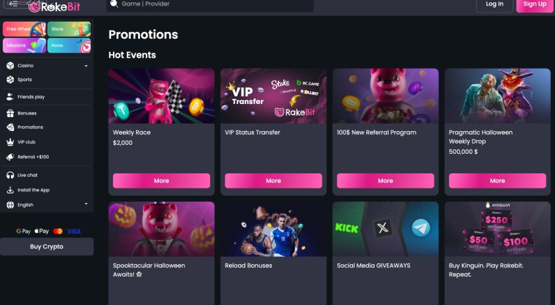 Rakebit Casino Bonuses