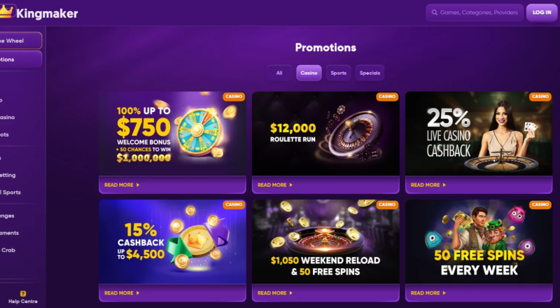 Kingmaker Casino Promotions