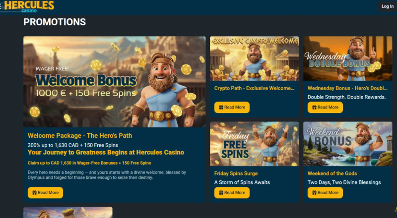 Hercules Casino Bonuses