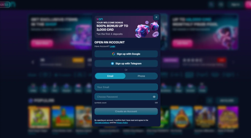 Xonbet Casino Sign Up