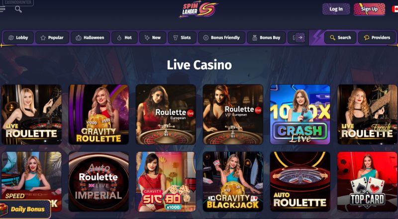 Spin Lander Live Casino