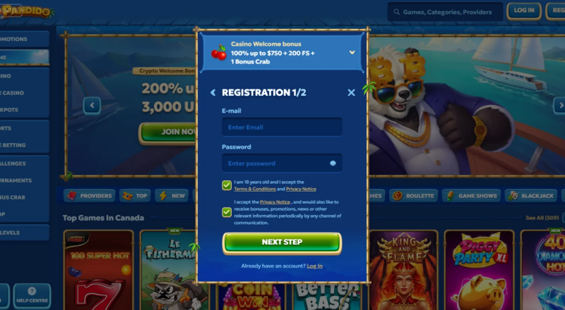 Pandido Casino Sign Up