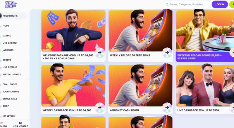 Vipsta Casino Bonuses