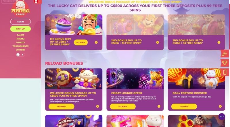Maneki Casino Bonuses