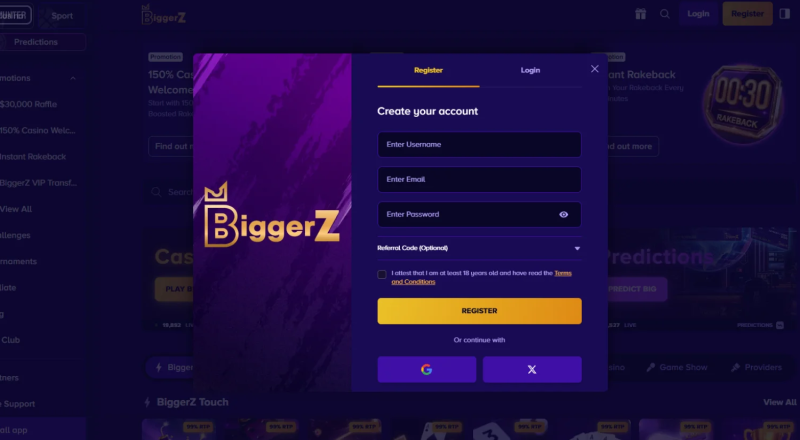 Biggerz Casino Sign Up