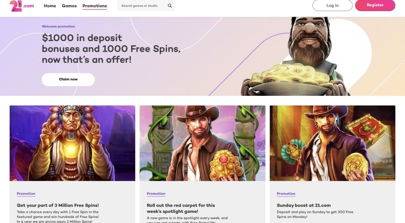 21.com Casino Bonuses