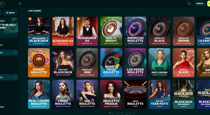 Spinaconda Casino Live Games