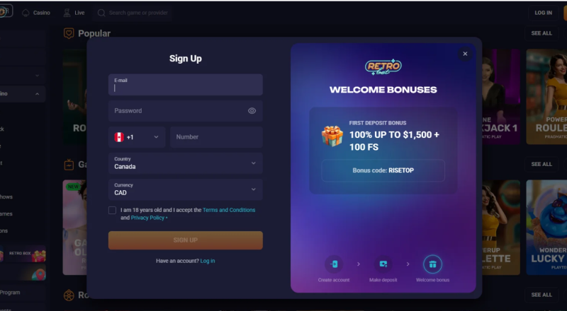 Retrobet Casino Sign Up