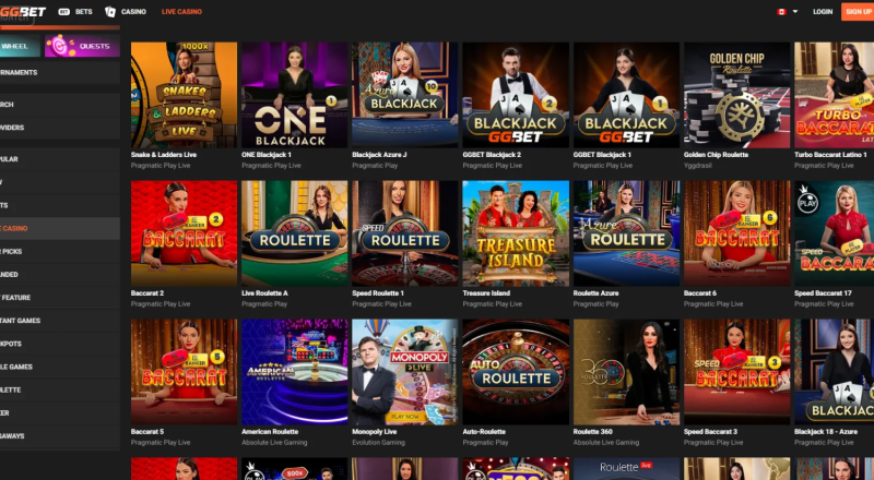 GGBET Casino Live Games