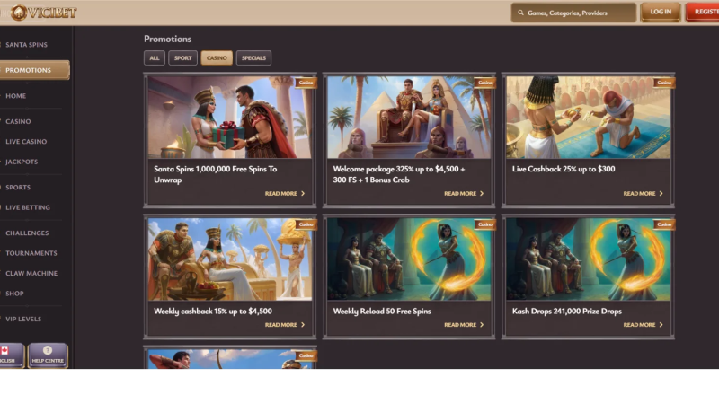 Vicibet Casino Bonuses