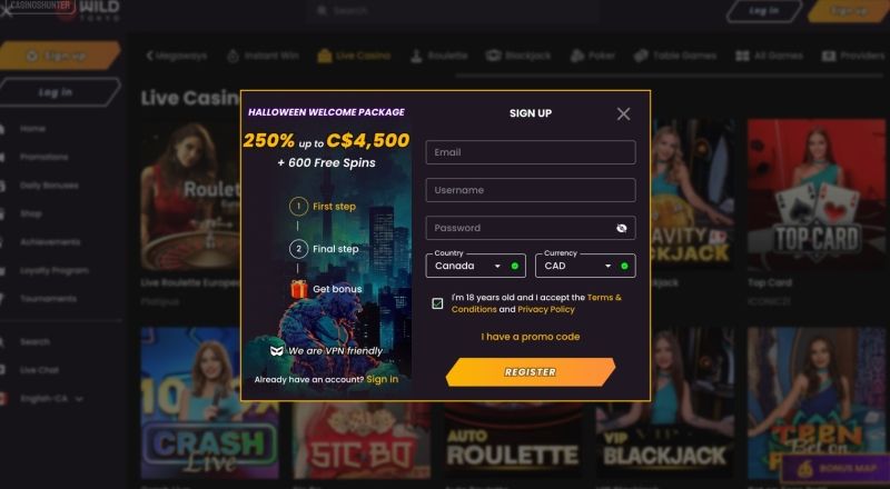 Wild Tokyo Casino Sign Up