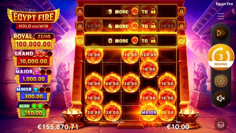 Egypt Fire: Hold and Win Gameplay
